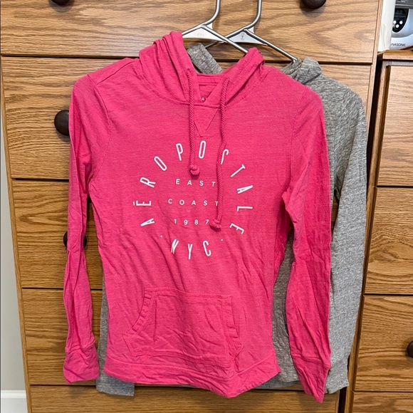 Aeropostale Tops - Aeropostale Fuchsia and Gray Hoodies